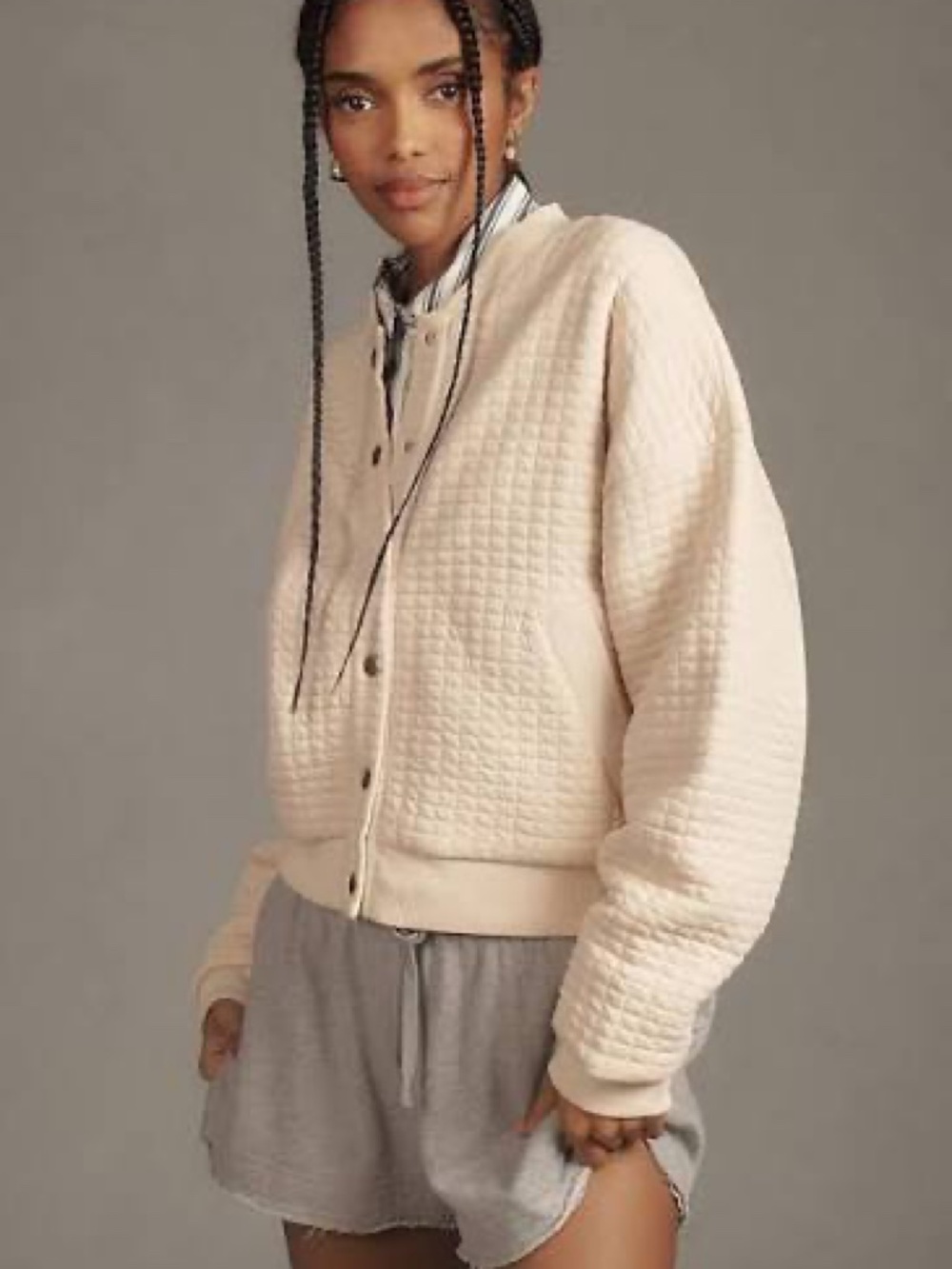 Anthropologie NATION LTD Logan Oversized Bomber Jacket Medium Quilted